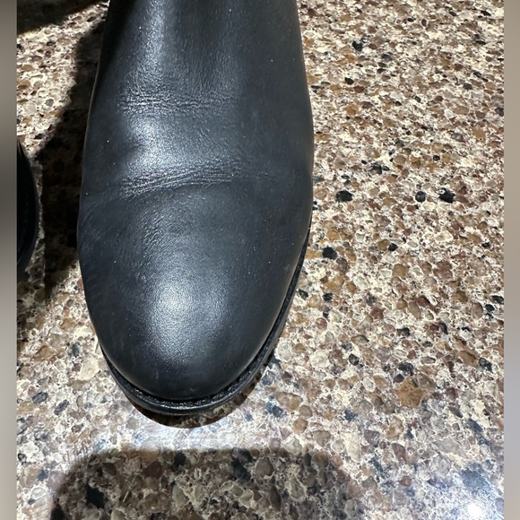 COLE HAAN ROCKLAND BLACK LEATHER KNEE HIGH FLAT HEEL RIDING BOOT - Picture 6 of 10